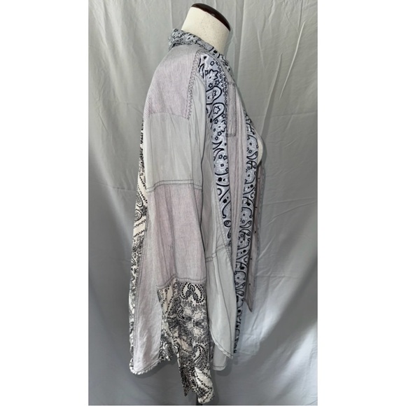 Free People All Patched Up Chambray Button Down - Picture 6 of 11